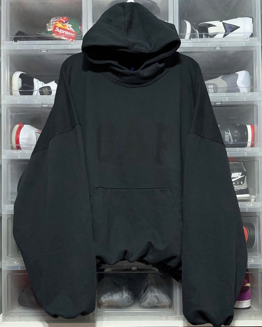 Kanye West YZY Gap Balenciaga Dove Hoodie Washed Black Size Large