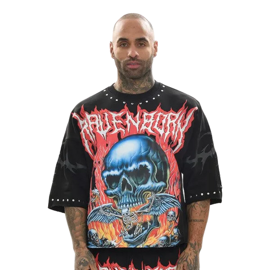 RAVENBORN FRENCH TERRY CROPPED GRAPHIC TEE