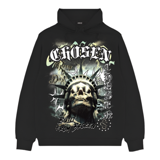 PAPERCUT COLLECTION CHOSEN LIBERTY SKULL HOODIE
