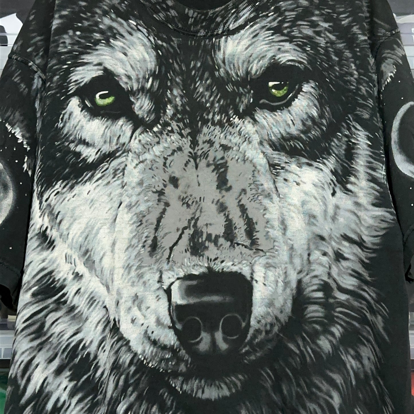 Vintage Liquid Blue Wolf Mega All Over Print Tee XL