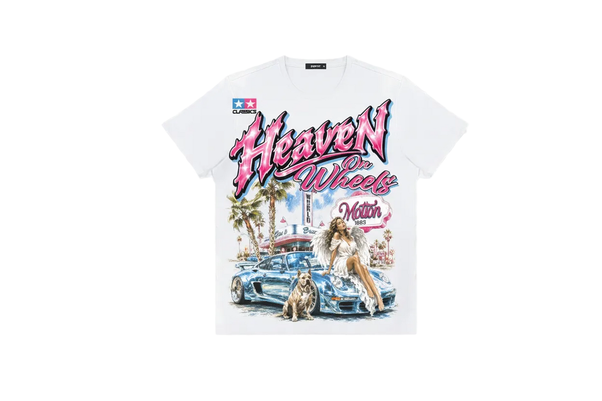 HEAVEN ON WHEELS GRAPHIC TEE WHITE