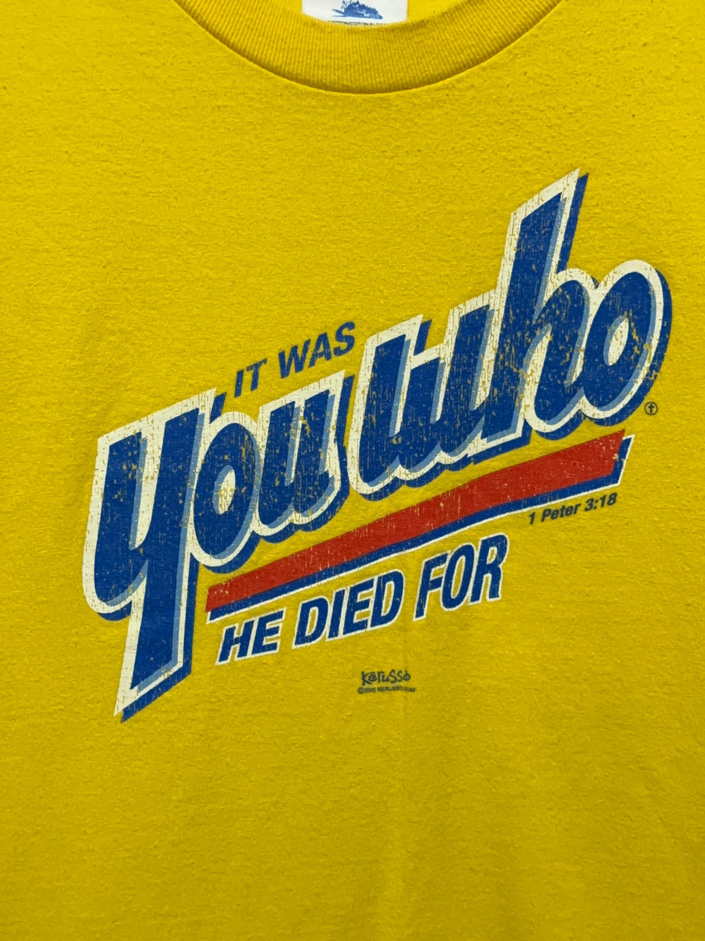 Vintage Y2K It's You Who Yoohoo Flip Jesus Tee XXL