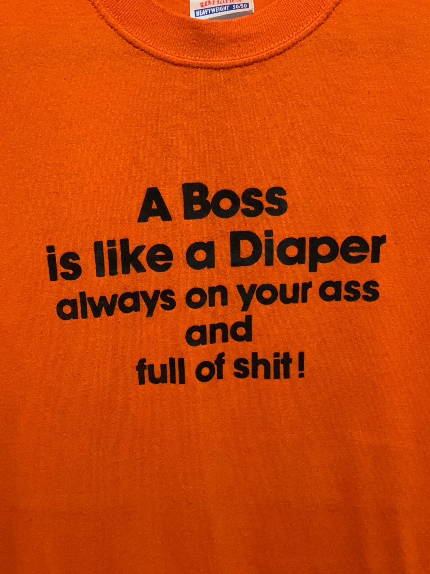 Y2K A Boss Is Like A Diaper Funny Humor Tee XL