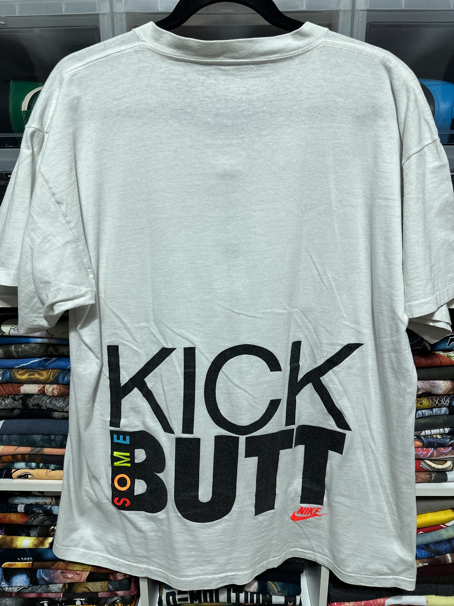 Vintage 90s Nike Kick Butt Single Stitch Graphic Logo Tee