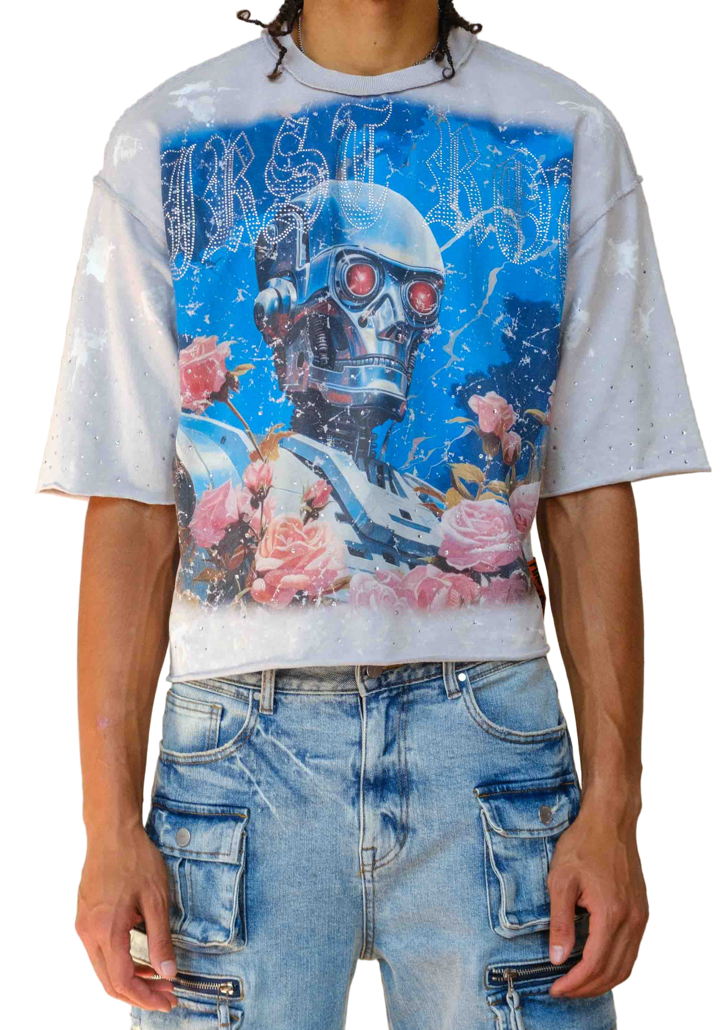FIRST ROW LOST UTOPIA BLOSSOM CROPPED  TEE