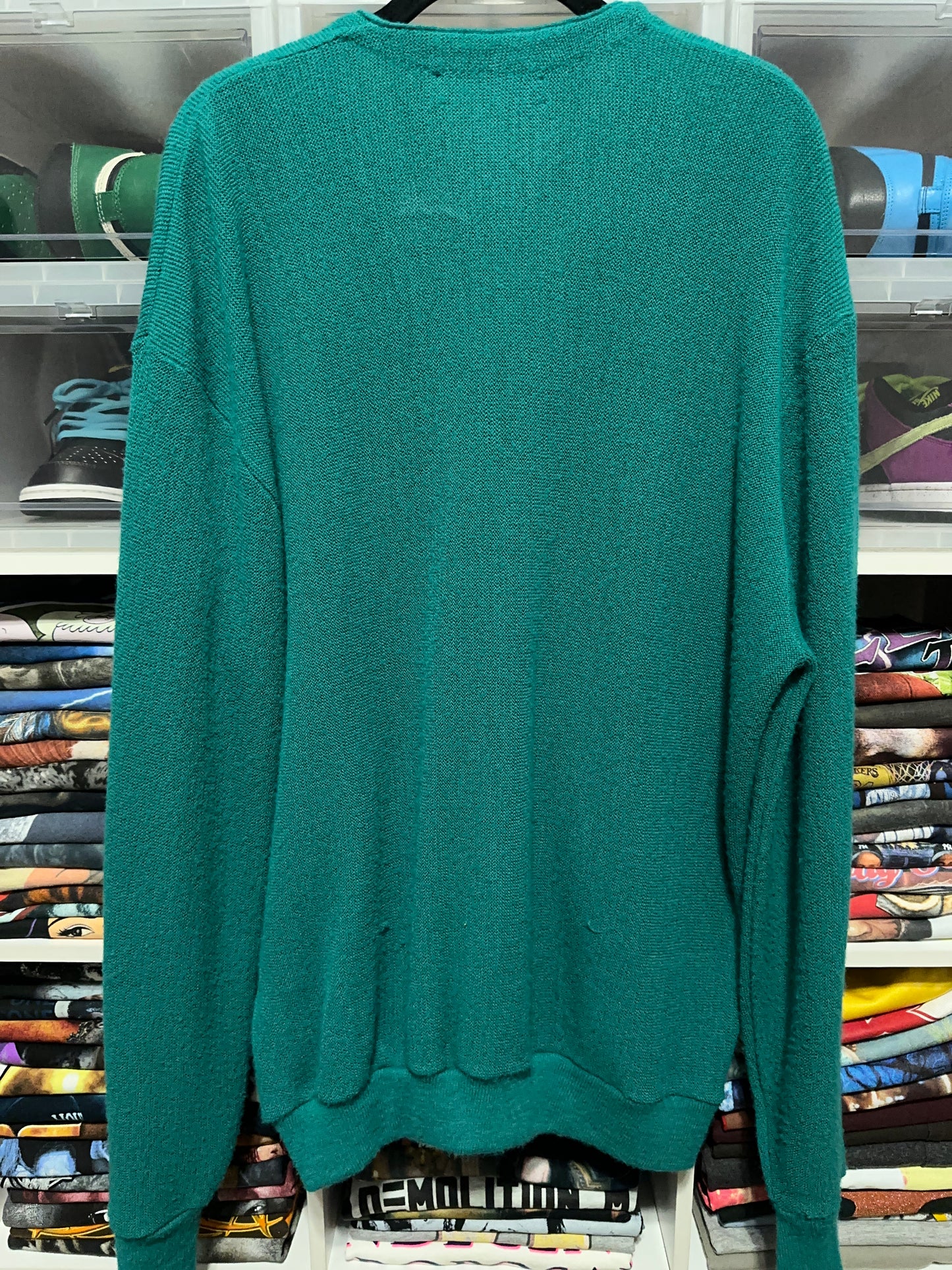 Vintage Jantzen Knit Cardigan Sweater Made In USA Large Green