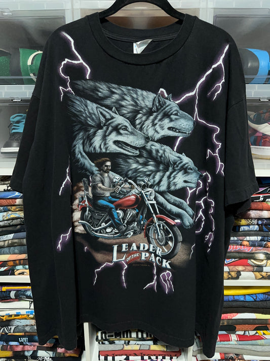 Vintage American Thunder Leader Of The Pack All Over Print Tee XXL