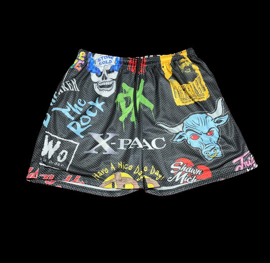 Chalk Line WWE Legends Attitude Era All Over Print Shorts XL