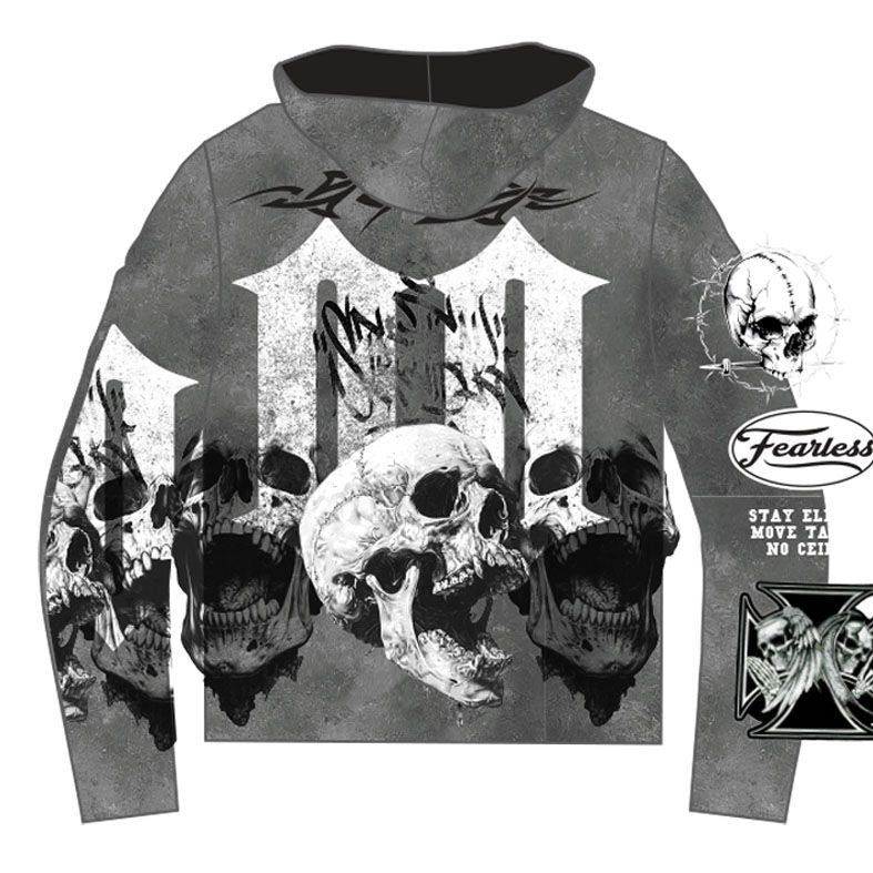 MAJESTIK SHADOW SKULLS TAPESTRY HOODIE