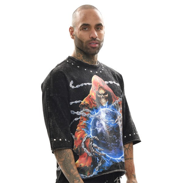 BEHOLD THE FATE WASHED CROPPED GRAPHIC TEE
