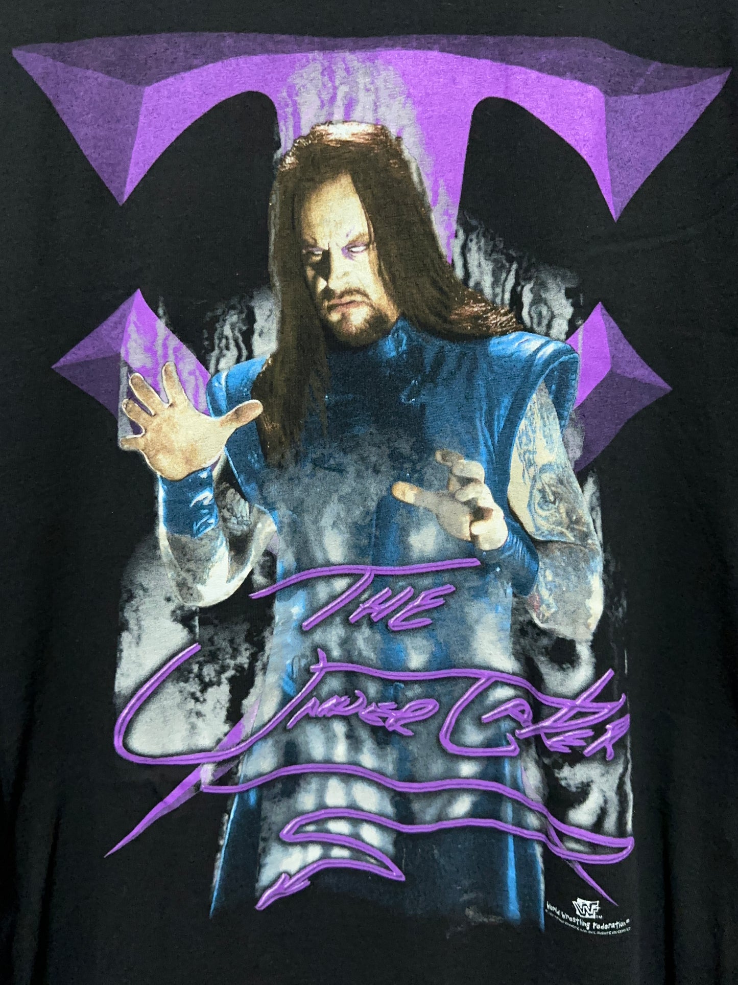 Vintage 90s WWF The Undertaker Big Graphic Wrestling Tee Large