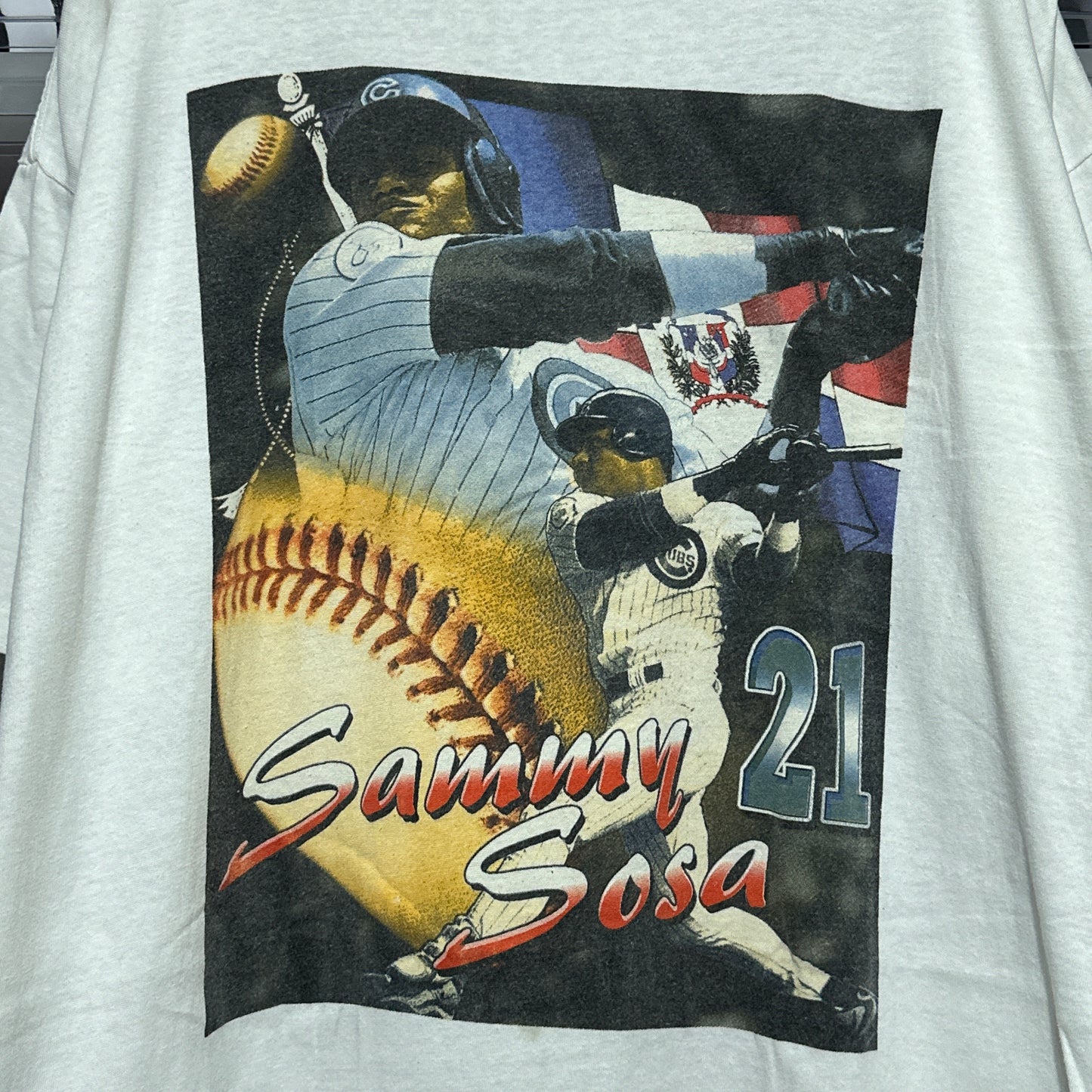 Vintage Sammy Sosa Chicago Cubs Baseball Rap Tee XL