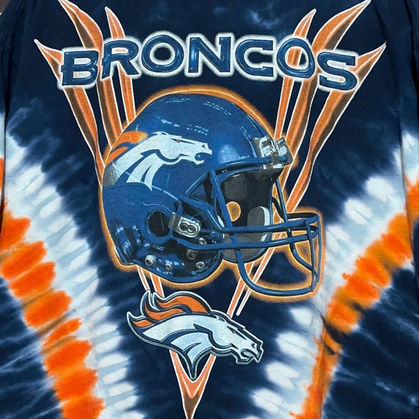 2000s Denver Broncos Liquid Blue All Over Print Tee XXL