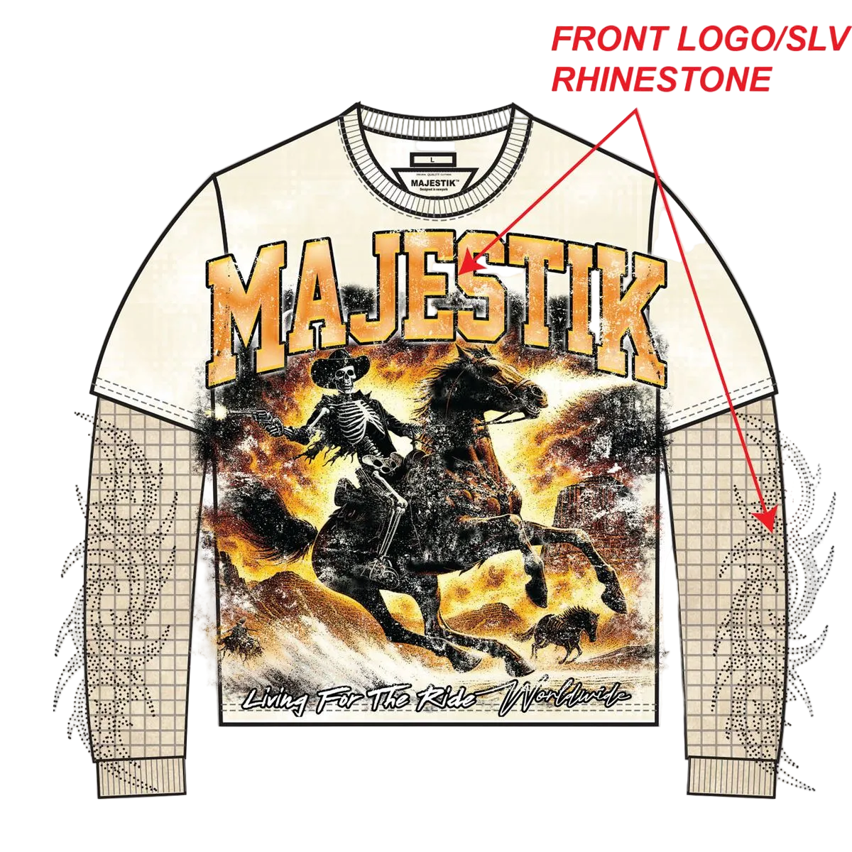 MAJESTIK LIVING FOR THE RIDE LONG SLEEVE THERMAL TEE