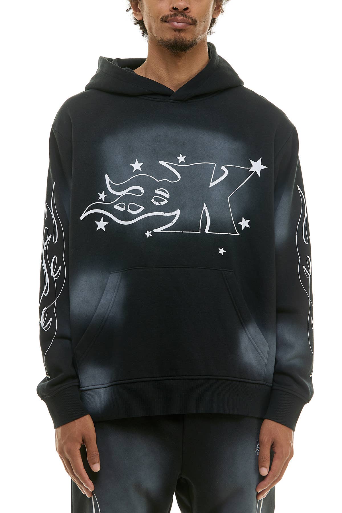 KDNK FLAME LOGO HOODIE AND JOGGER SWEATPANTS SET