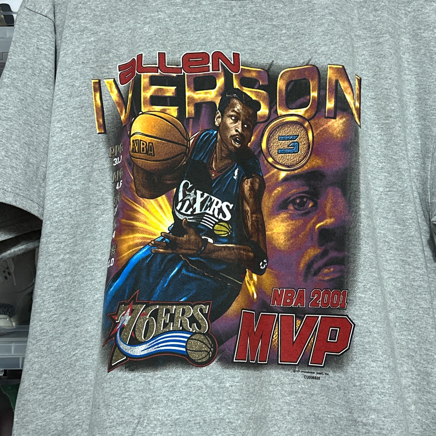 Vintage Allen Iverson Coin Tee 2001 NBA MVP Graphic XL DEADSTOCK