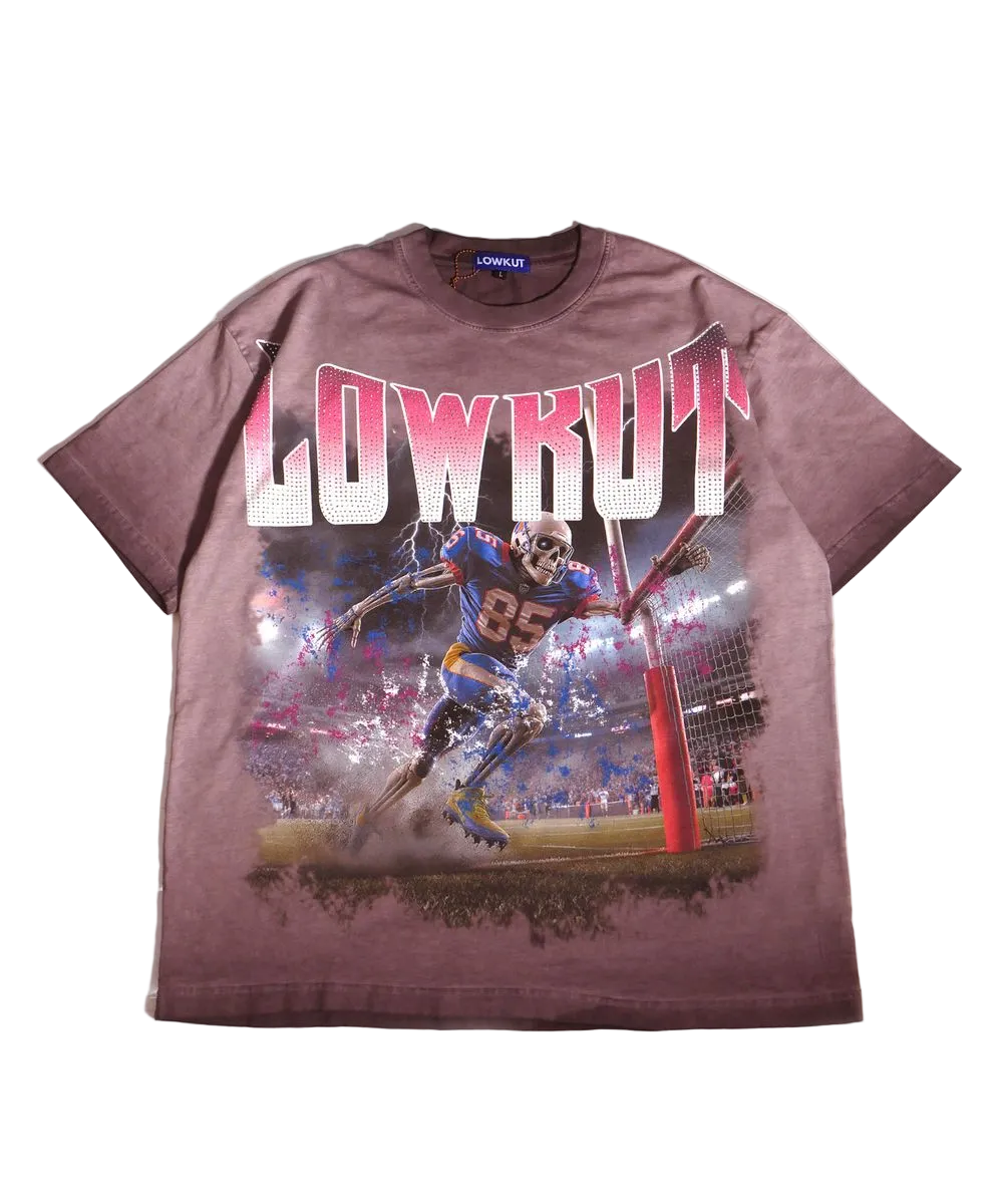 LOWKUT HIGHER CRYSTAL RHINESTONE TEE MAUVE