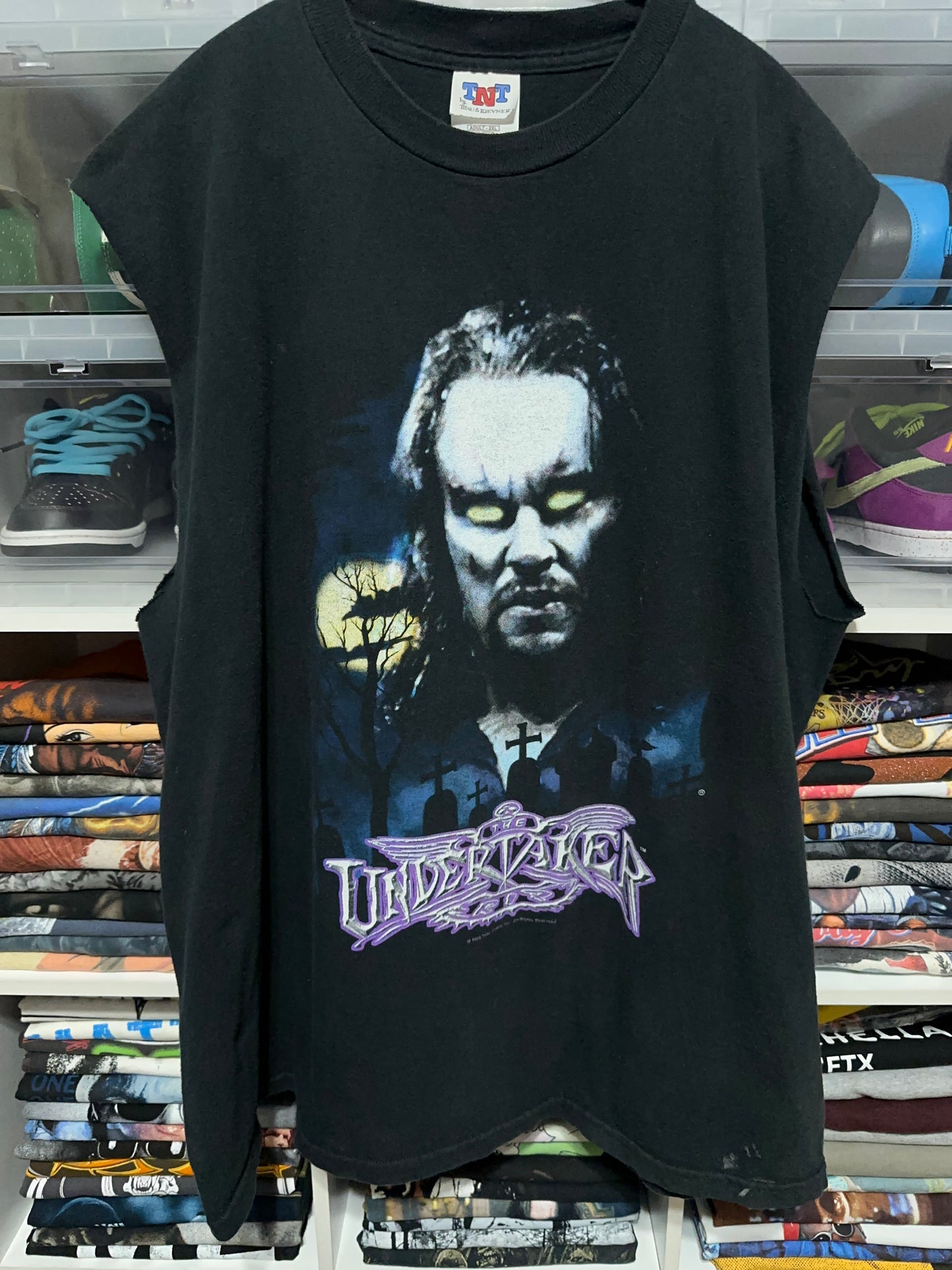 Vintage WWF The Undertaker RIP Graveyard Big Face Wrestling Tee XXL