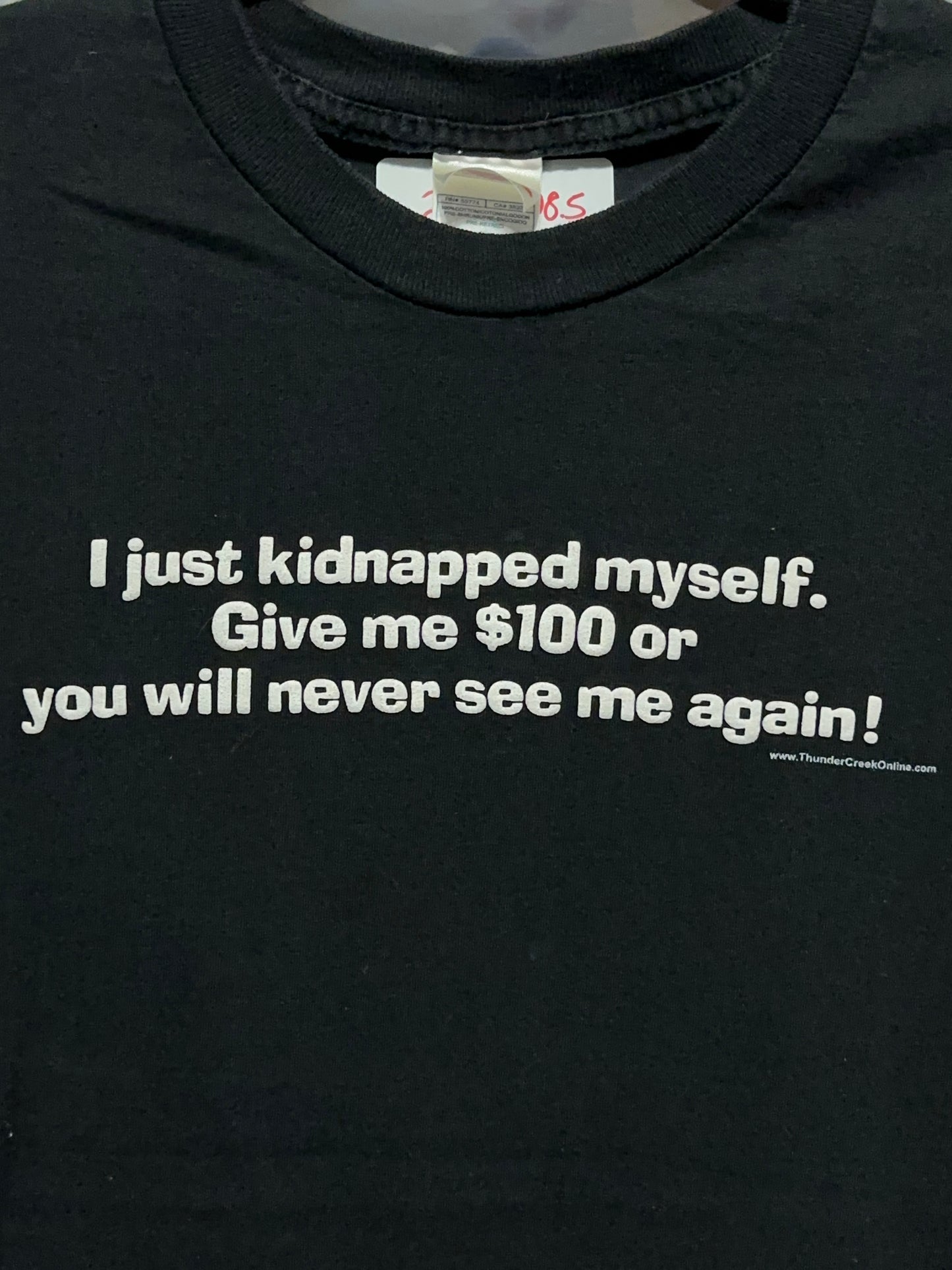 Y2K I Kidnapped Myself Funny Humor Graphic Tee XL