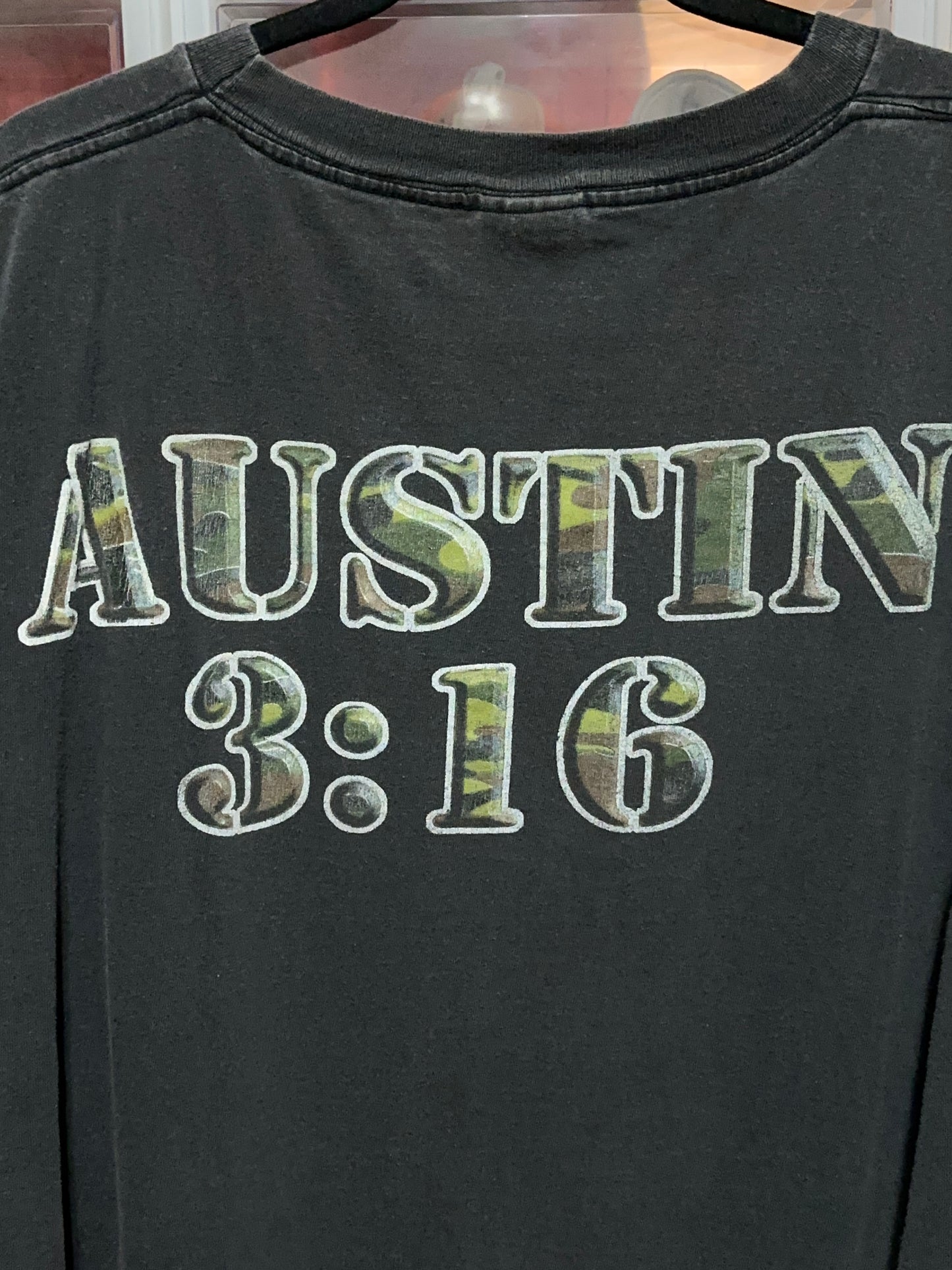 90's Vintage WWF Stone Cold Steve Austin 3:16 Camouflage Face Wrestling Tee XXL