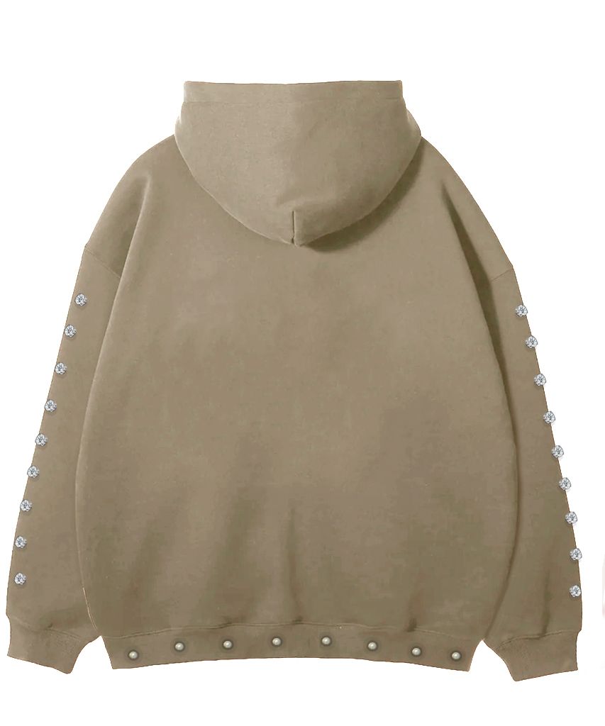 LOWKUT SAINT PEARL ZIP UP HOODIE TAN PREORDER