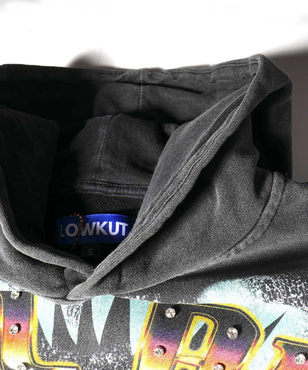 LOWKUT BELAIR JUMBO CRYSTAL HOODIE WASHED BLACK PREORDER