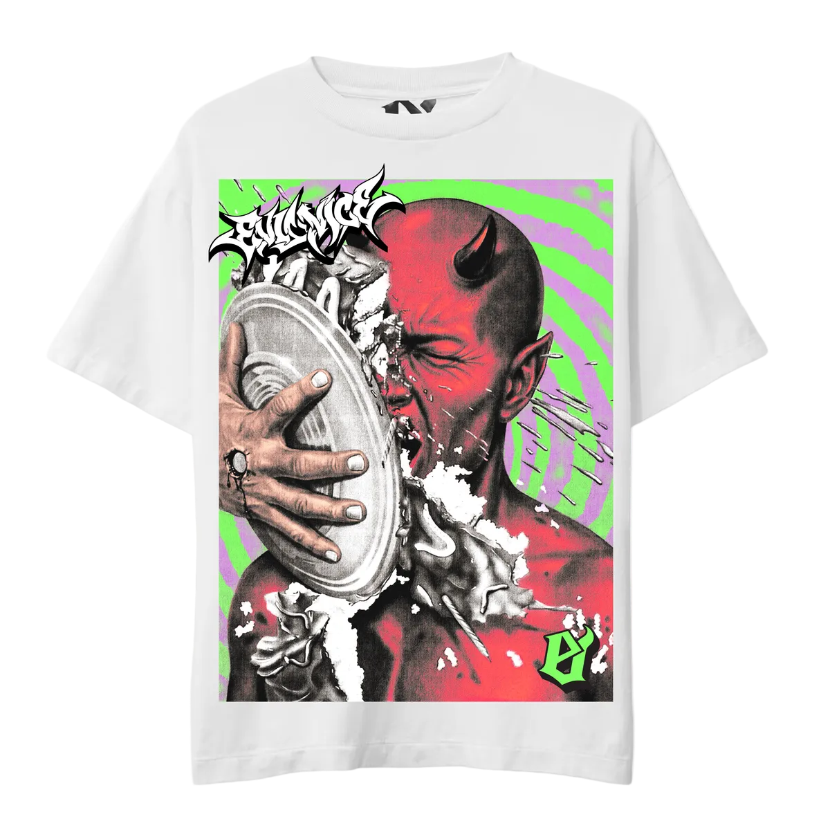 EVIL VICE DEMON SMASH TEE WHITE