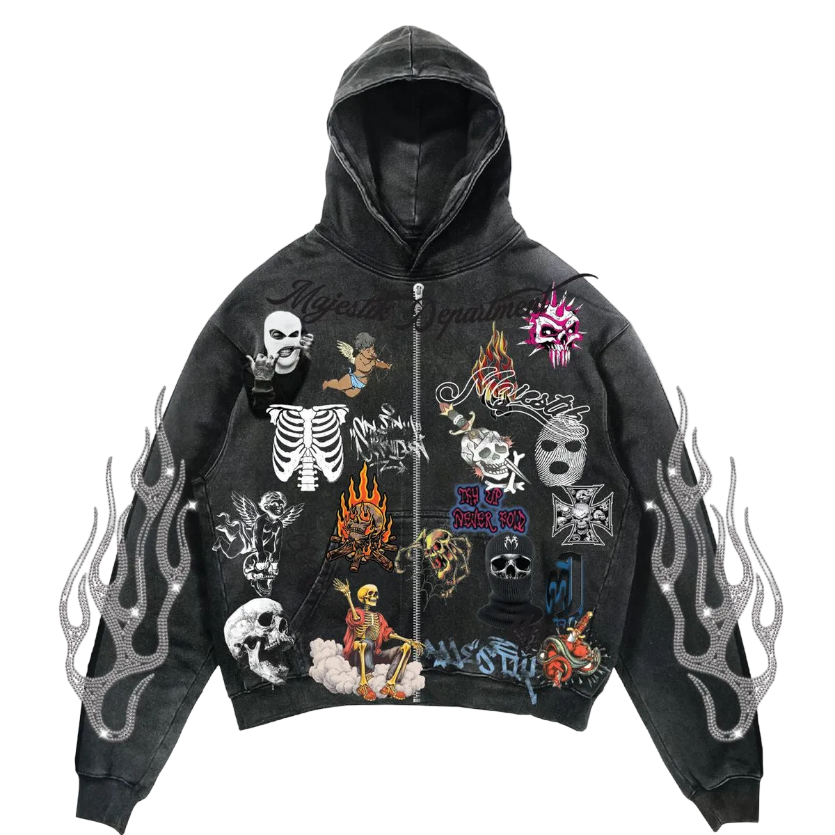 MAJESTIK DEPARTMENT ICONS FRENCH TERRY ZIP UP HOODIE
