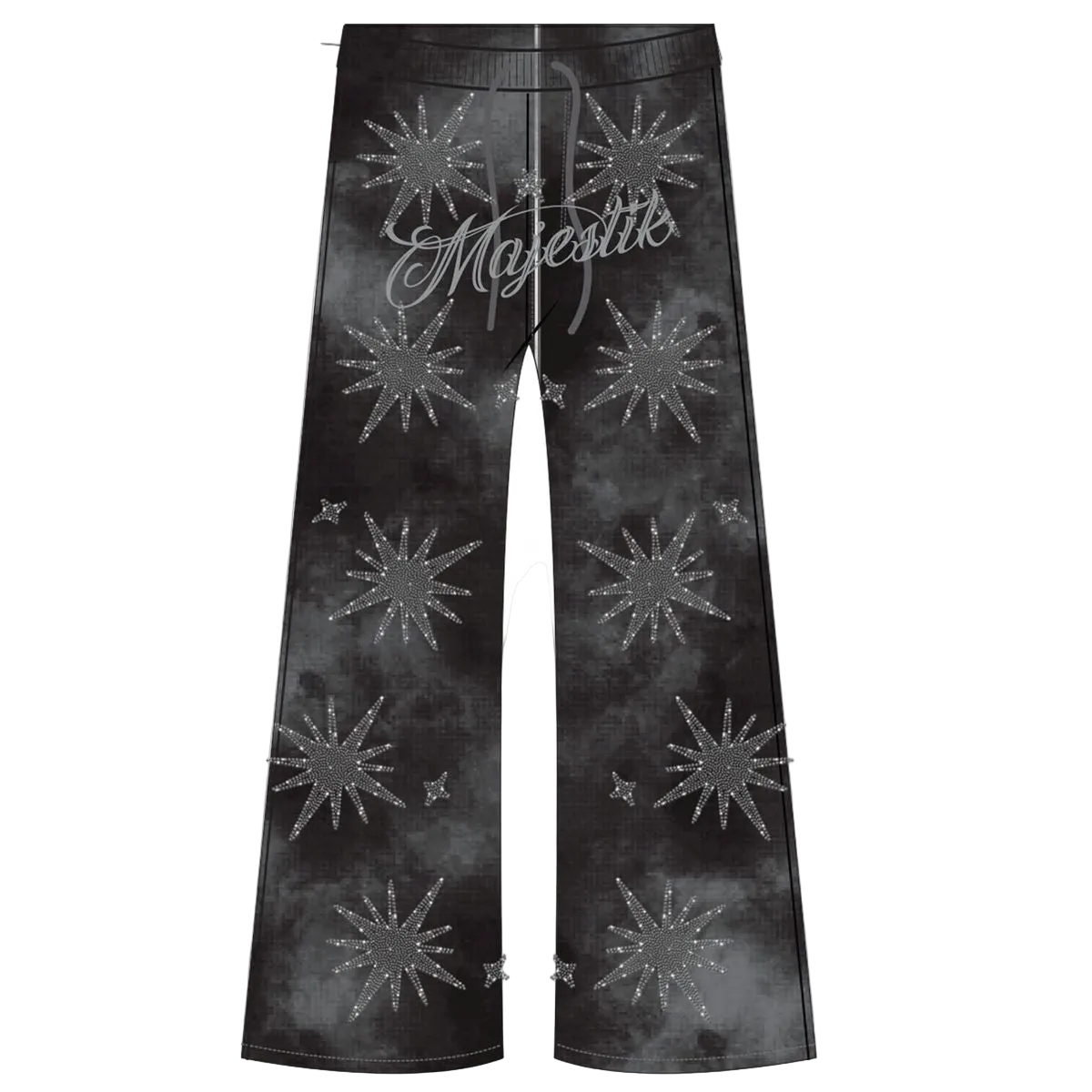 MAJESTIK STARBURST FRENCH TERRY SWEAT PANTS BLACK
