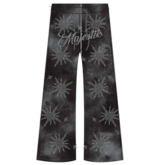 MAJESTIK STARBURST FRENCH TERRY SWEAT PANTS BLACK