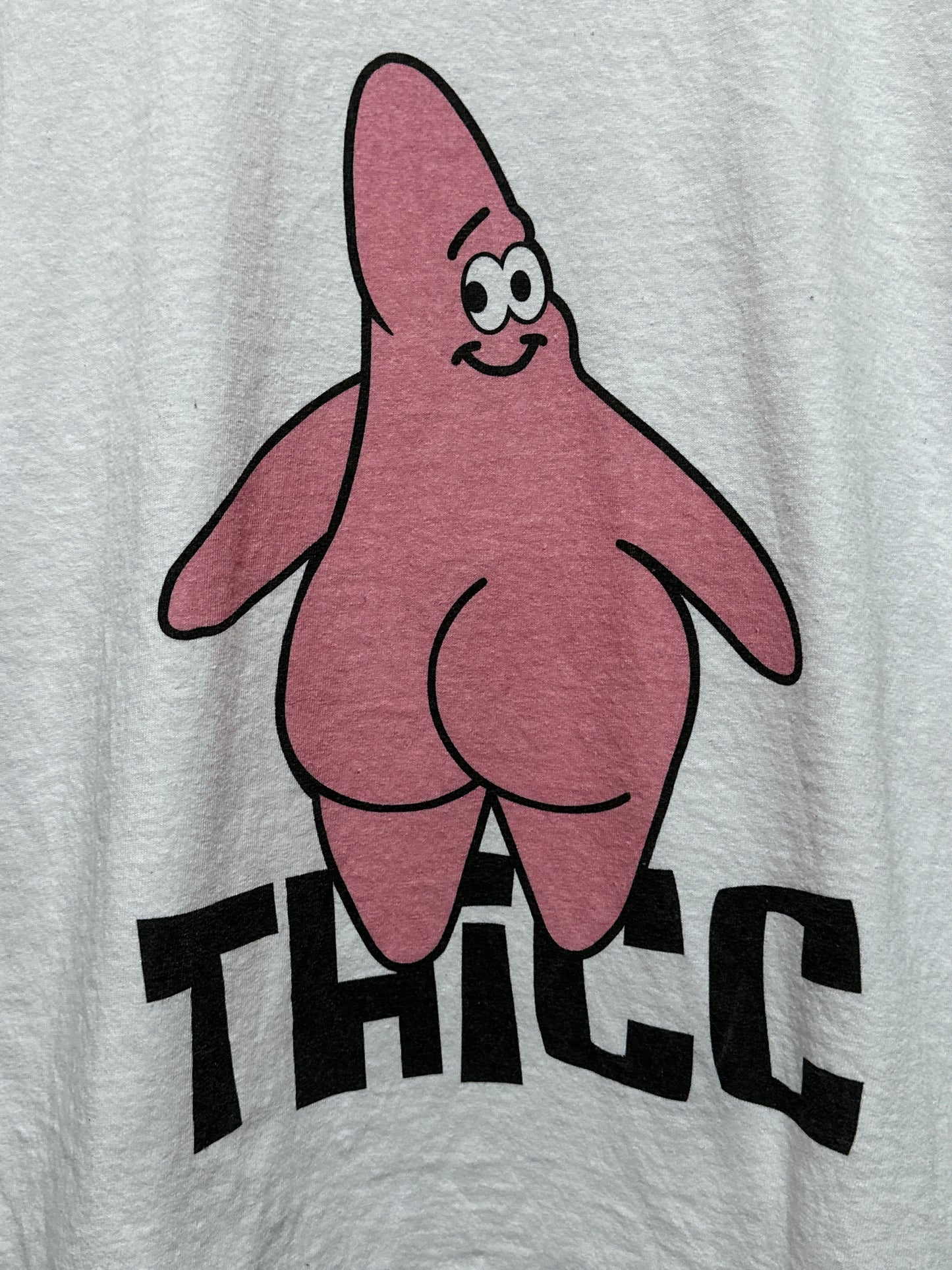 SpongeBob Square Pants Patrick Thicc Graphic Funny Humor Tee Large