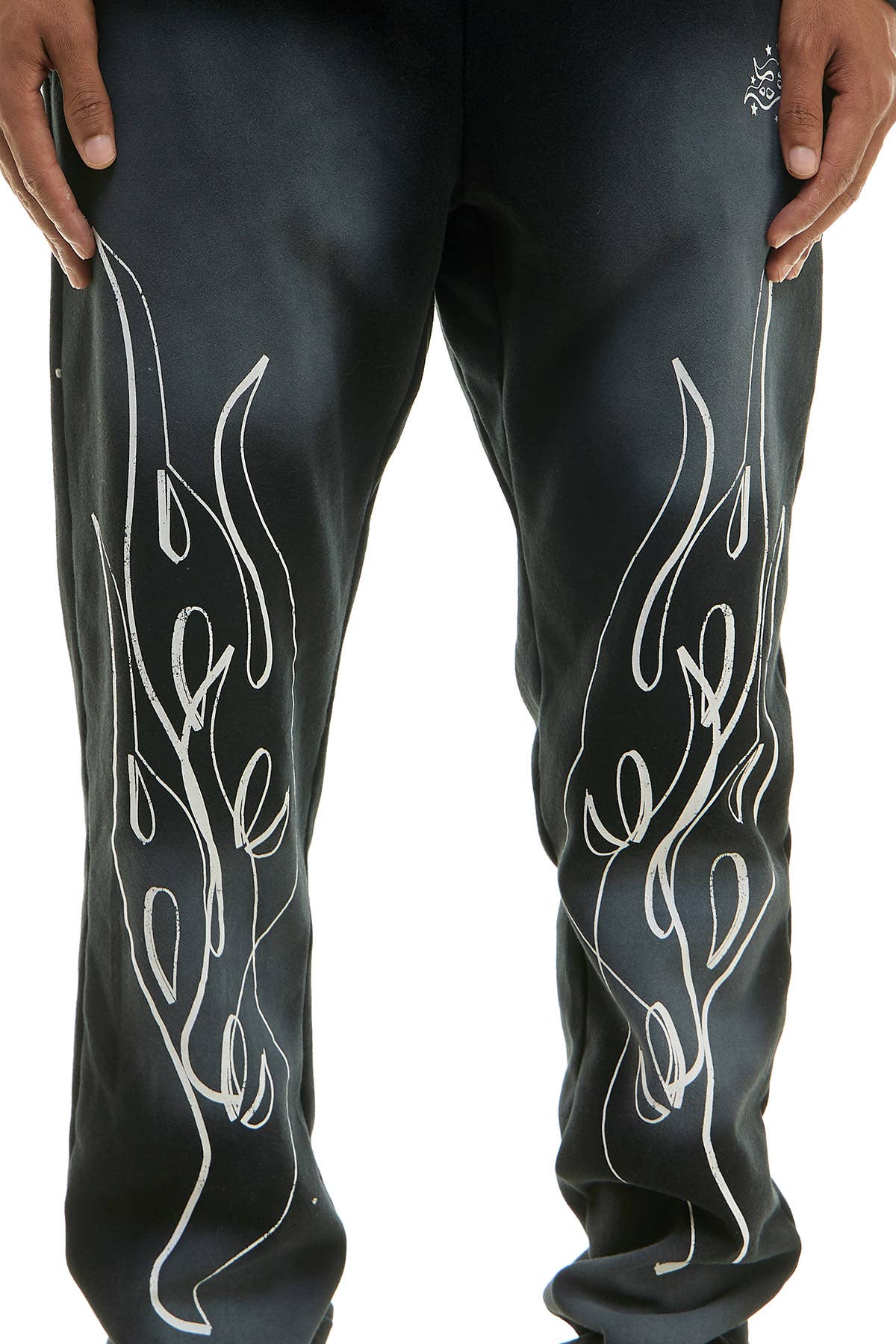 KDNK FLAME LOGO HOODIE AND JOGGER SWEATPANTS SET