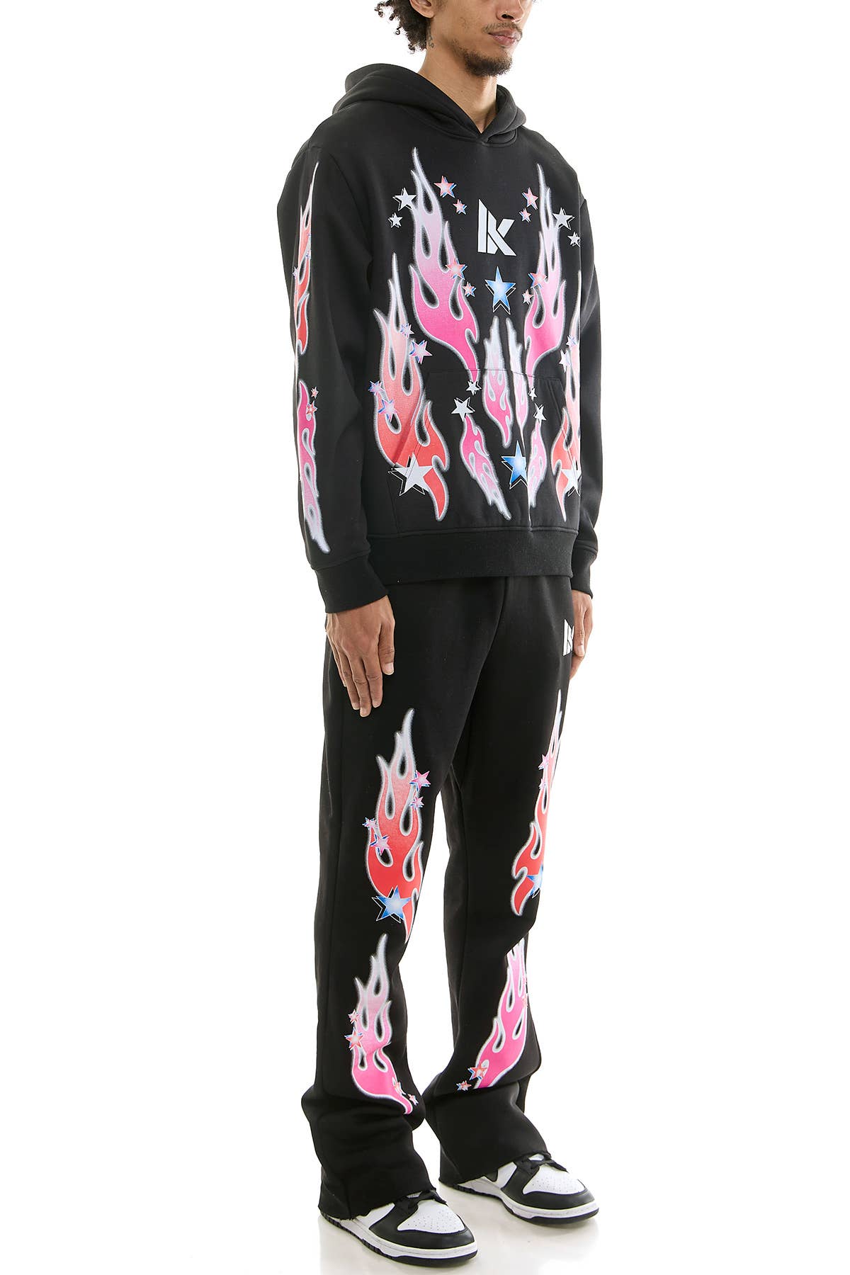 KDNK FLAME STAR HOODIE AND SWEATPANTS SET