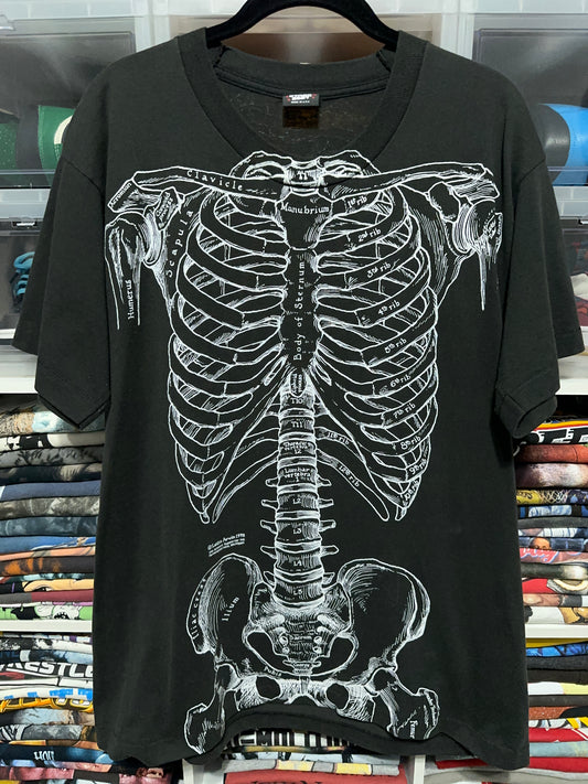 90s Leslie Arwin Skeleton All Over Print Tee XL