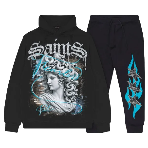 SAINTS HOODIE AND JOGGER SET BLACK