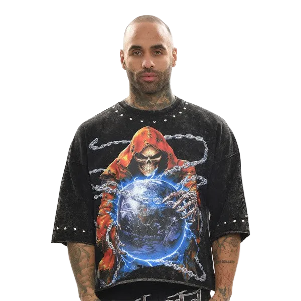 BEHOLD THE FATE WASHED CROPPED GRAPHIC TEE