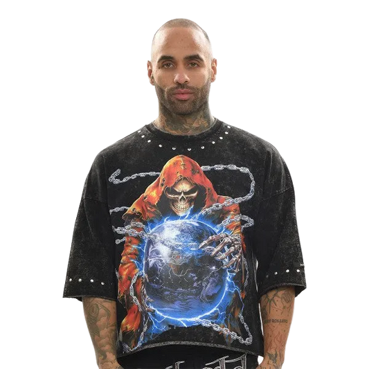 BEHOLD THE FATE WASHED CROPPED GRAPHIC TEE