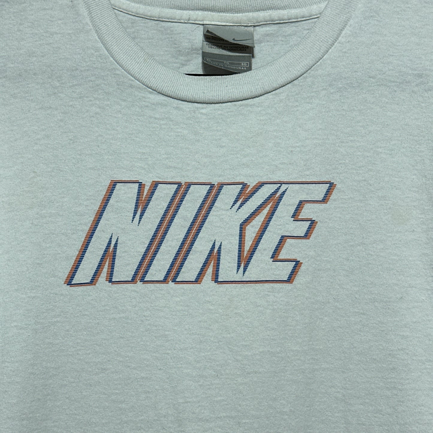 Y2K Nike Spellout Silver Tag T-Shirt XL