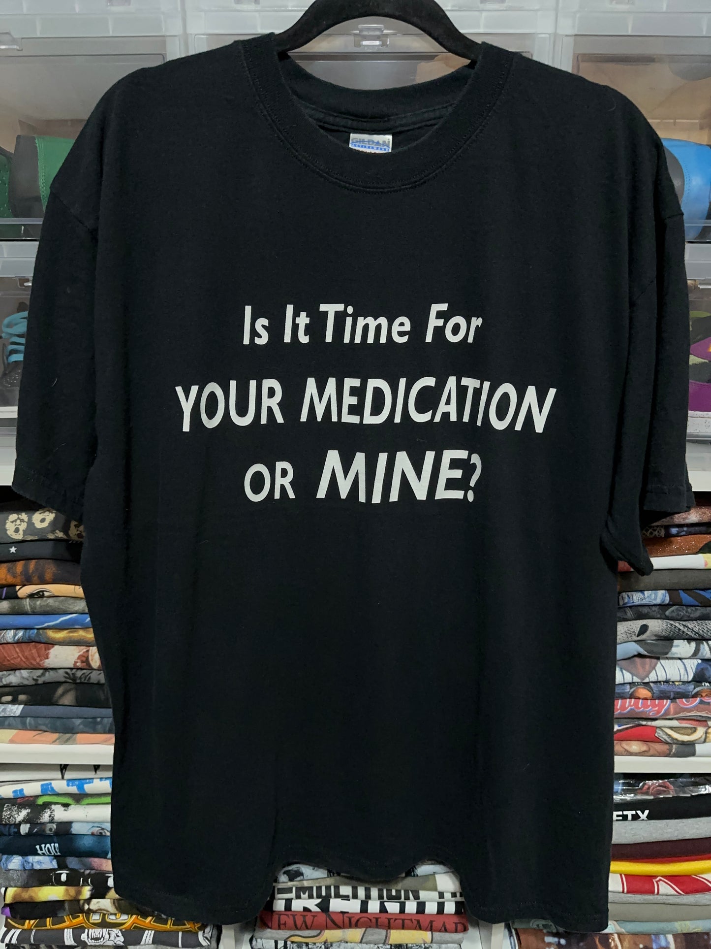 Y2K Is It Time For Your Medication Or Mine Funny Adult Humor Tee XL