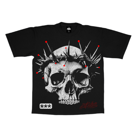 Evil Vice Thorn Skull Graphic Tee Large