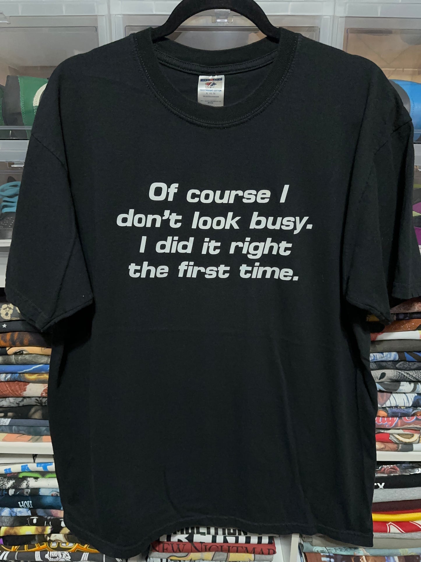 Y2K Of Course I Don't Look Busy Funny Humor Graphic Tee XL