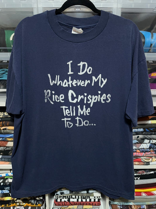 90's Vintage I Do What My Rice Crispies Tell Me Funny Adult Humor Tee XL