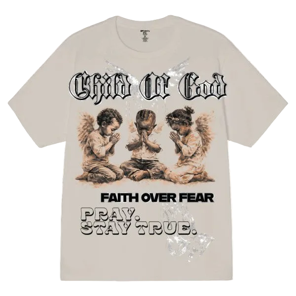 CHILD OF GOD FAITH OVER FEAR GRAPHIC TEE SAND