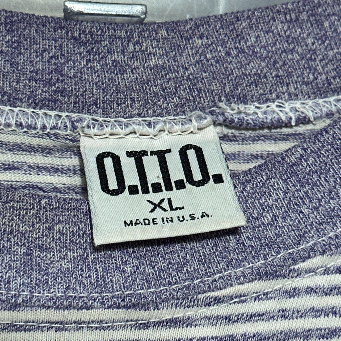 Vintage 90s OTTO Striped Made In USA Essential Basic Tee XL