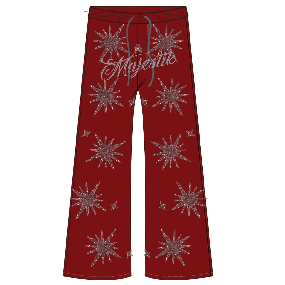 MAJESTIK STARBURST FRENCH TERRY SWEAT PANTS BURGUNDY