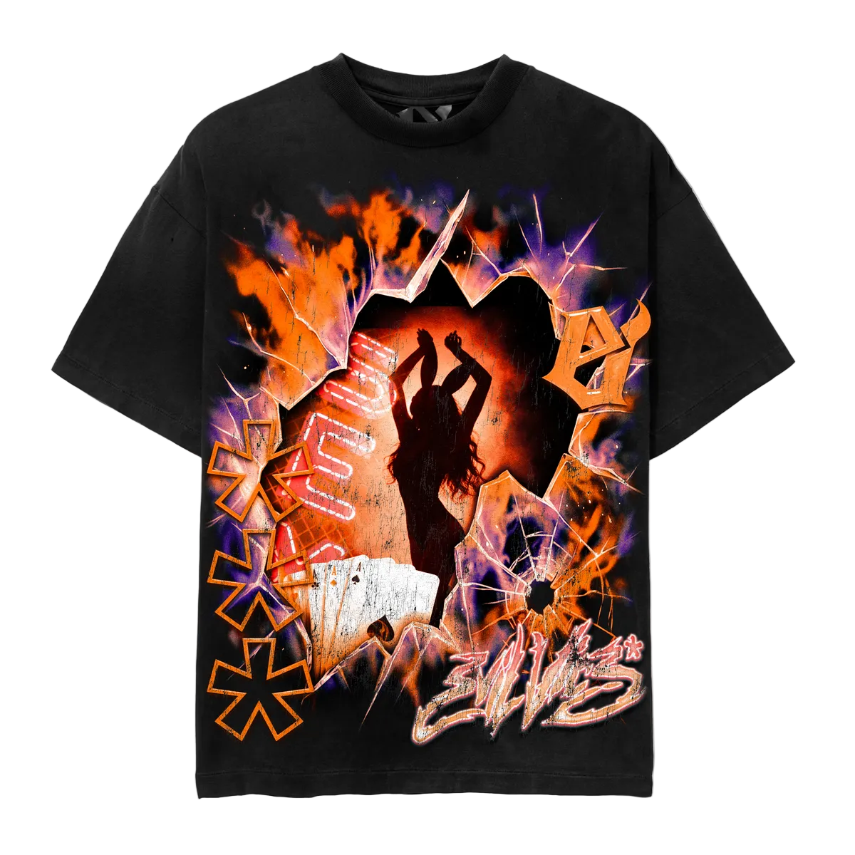 EVIL VICE EX FLAME TEE BLACK