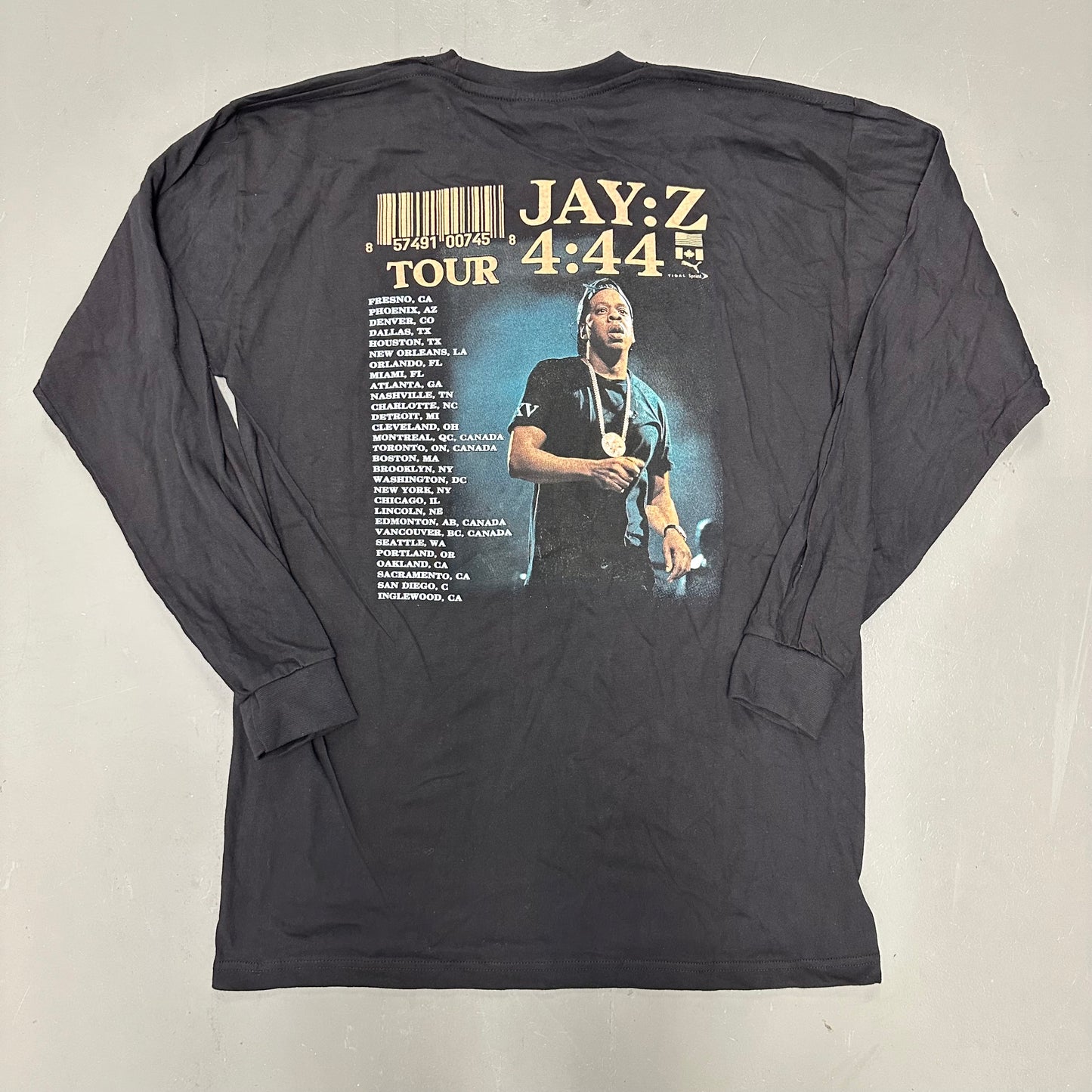 Jay Z 4:44 Tour Long Sleeve Rap Tee XL