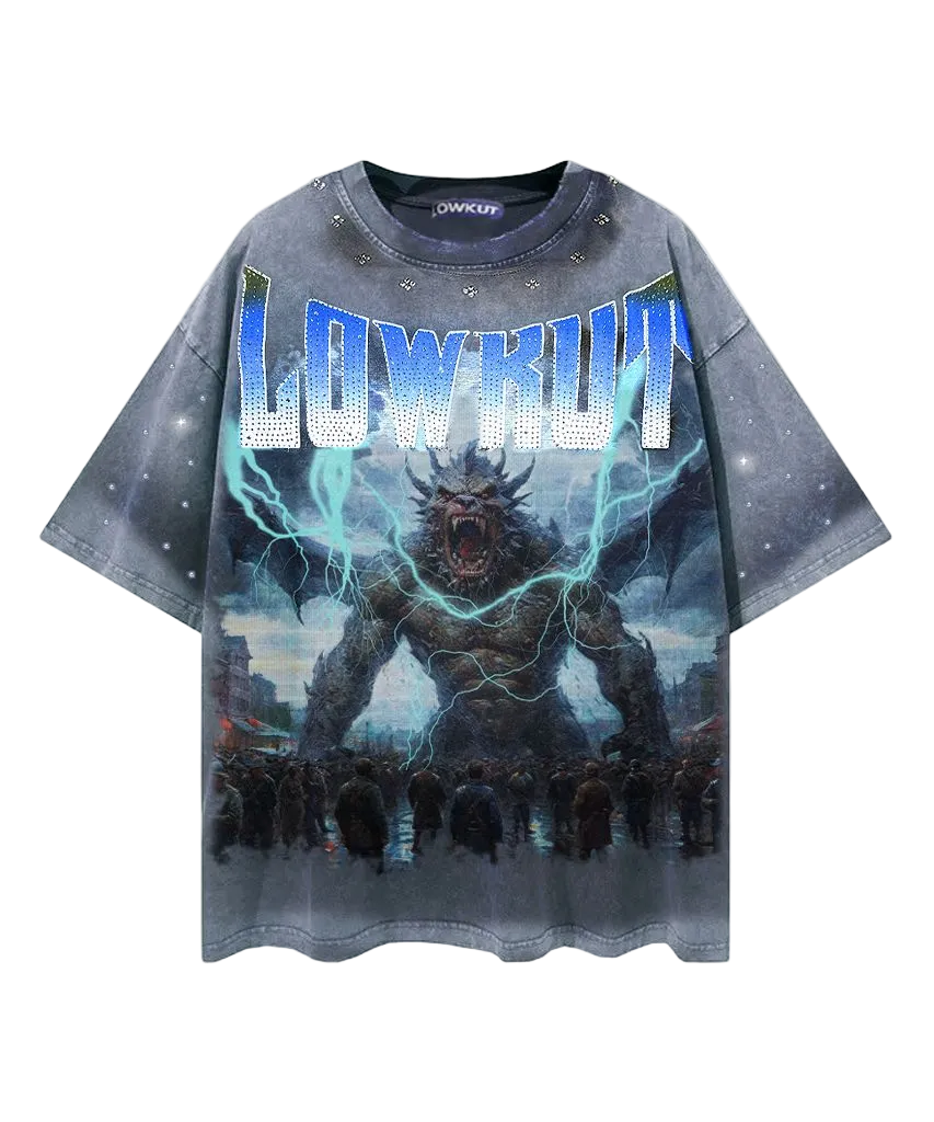 LOWKUT FRENCH MONSTER CRYSTAL RHINESTONE TEE