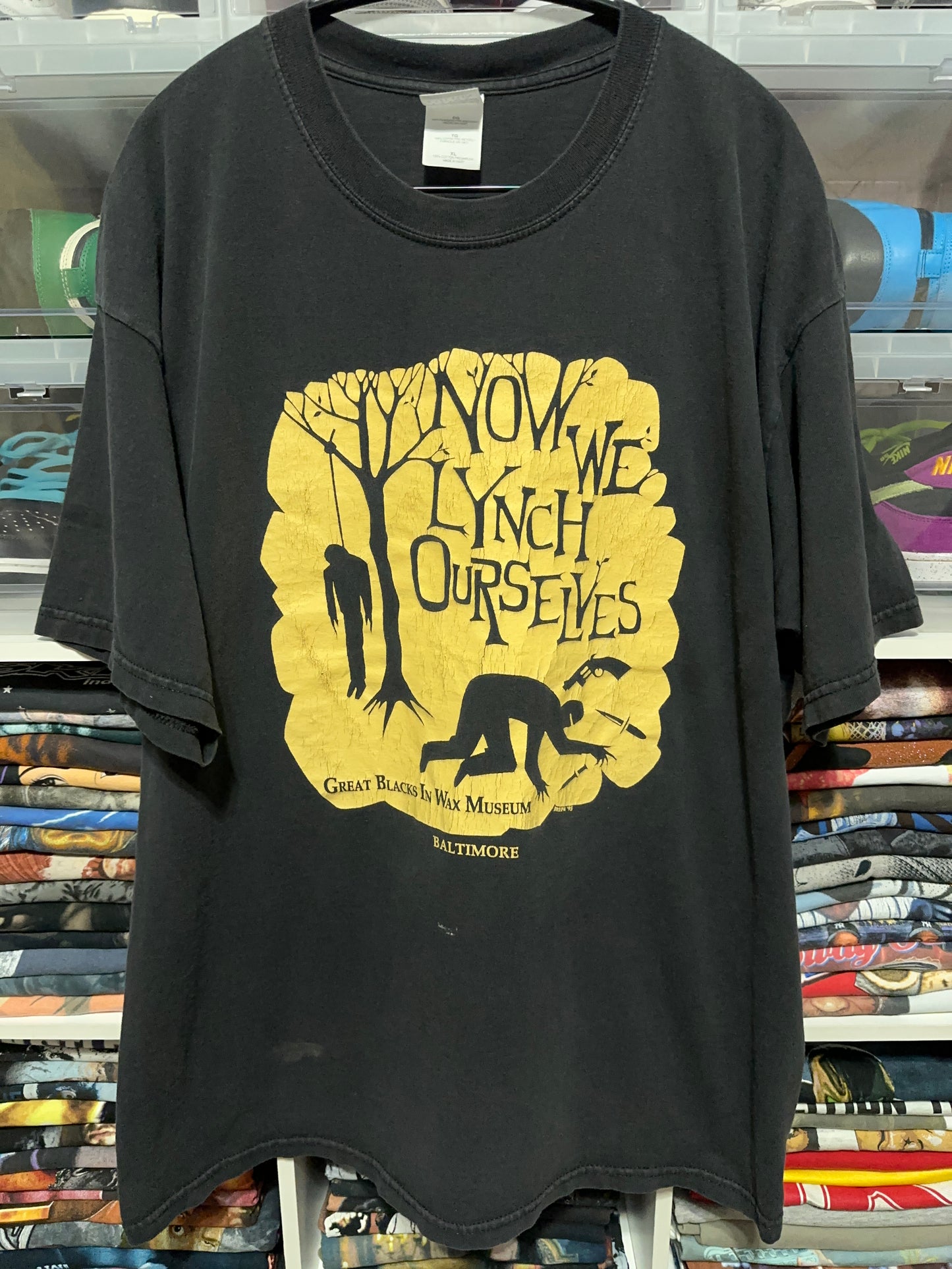 Vintage Now We Lynch Ourselves Great Blacks In Wax Museum Art Tee XL RARE
