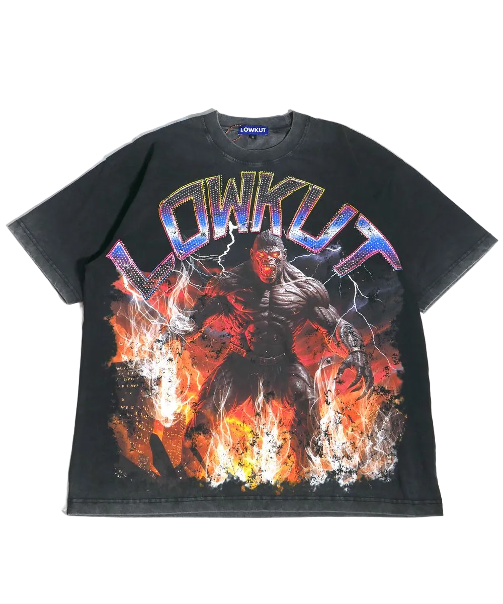 LOWKUT DESTROYER CRYSTAL RHINESTONE TEE